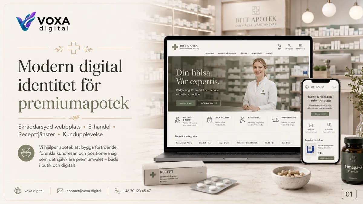 Ditt Apotek — Apotheke brand & website design by Weva