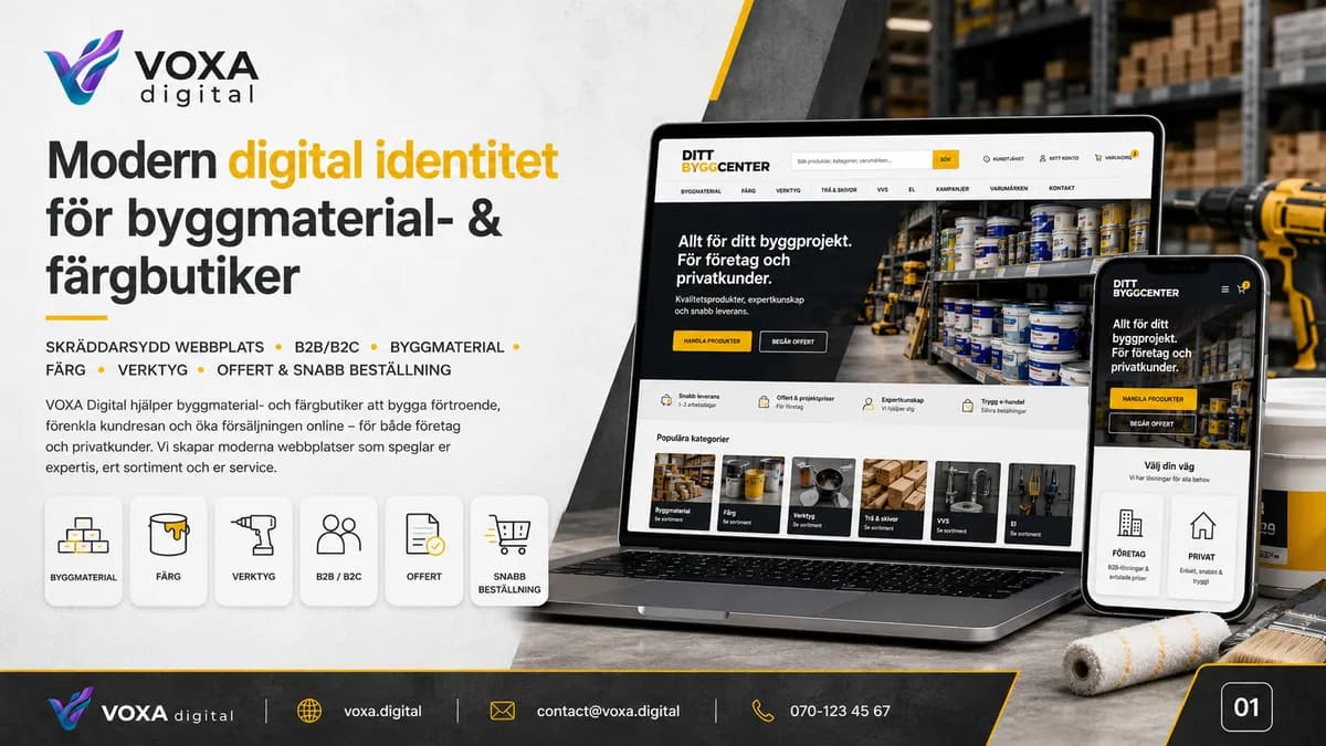 Ditt Byggcenter — Bauwesen brand & website design by Weva