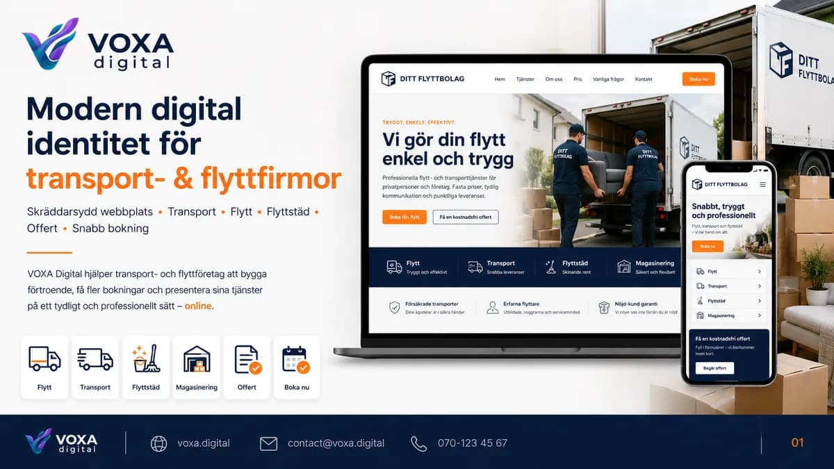 Ditt Flyttbolag — Umzugsservice brand & website design by Weva