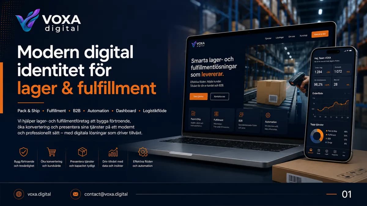 Lager Fulfillment — Logistik brand & website design by Weva