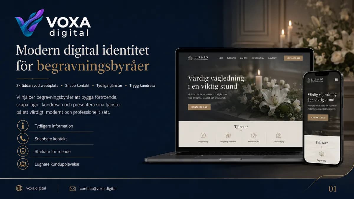 Ljus och Ro — Bestattungswesen brand & website design by Weva