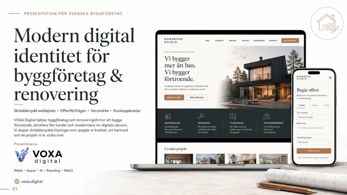 Nordbygg Studio — Bauwesen brand & website design by Weva