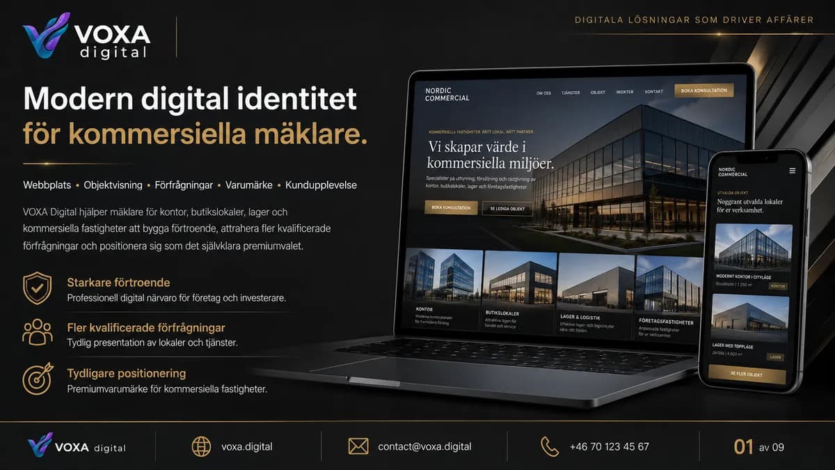 Nordic Commercial — Gewerbeimmobilien brand & website design by Weva
