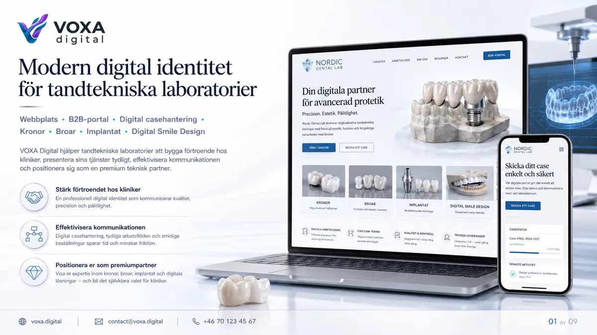 Nordic Dental Lab — Zahnmedizin brand & website design by Weva