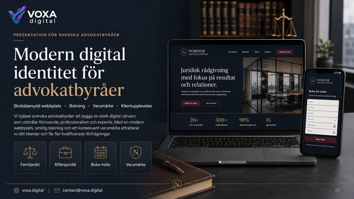 Nordisk Advokatbyrå — Recht brand & website design by Weva