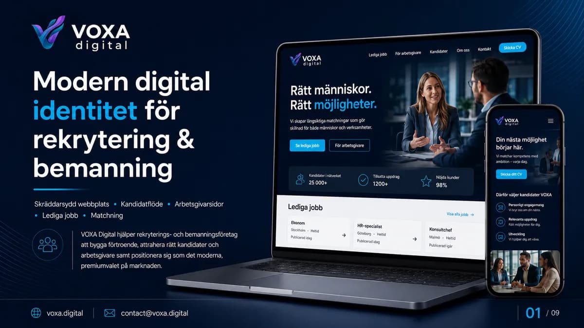 Rekrytering & Bemanning — Personalvermittlung brand & website design by Weva