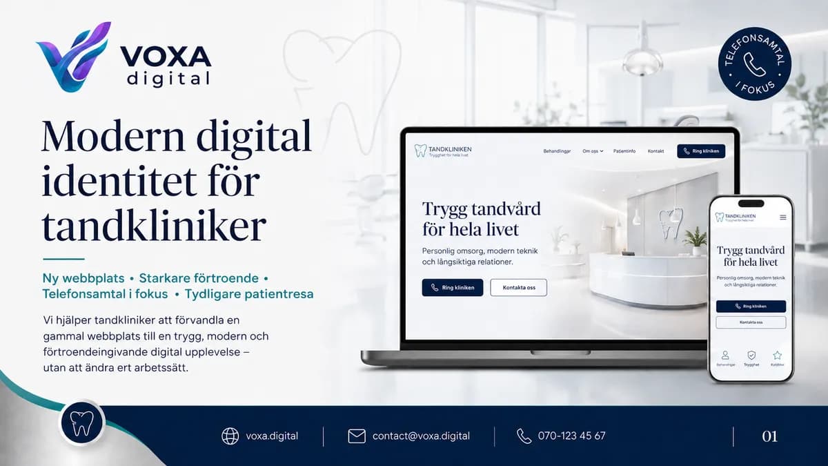 Tandkliniken — Zahnmedizin brand & website design by Weva