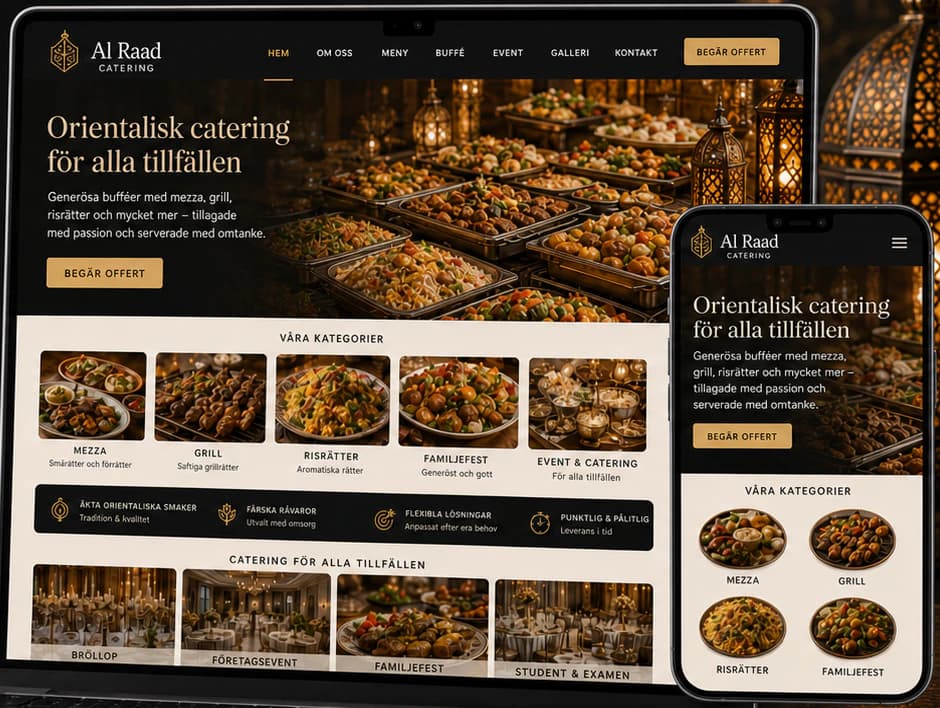 الصفحة الرئيسية لـAl Raad Catering
