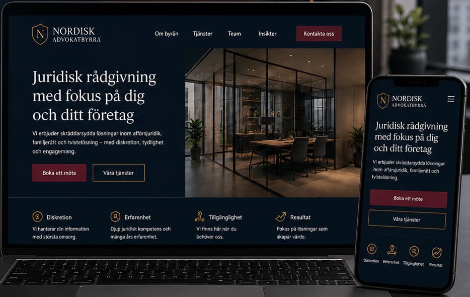 Startseite von Nordisk Advokatbyrå