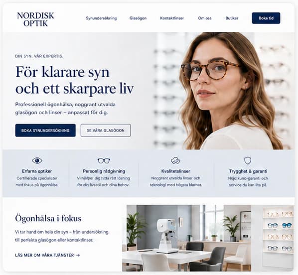 Konceptwebbplatsen för Nordisk Optik
