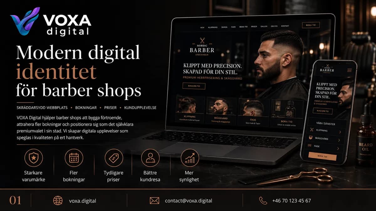 Nordic Barber — حلاقة رجالية brand & website design by Weva